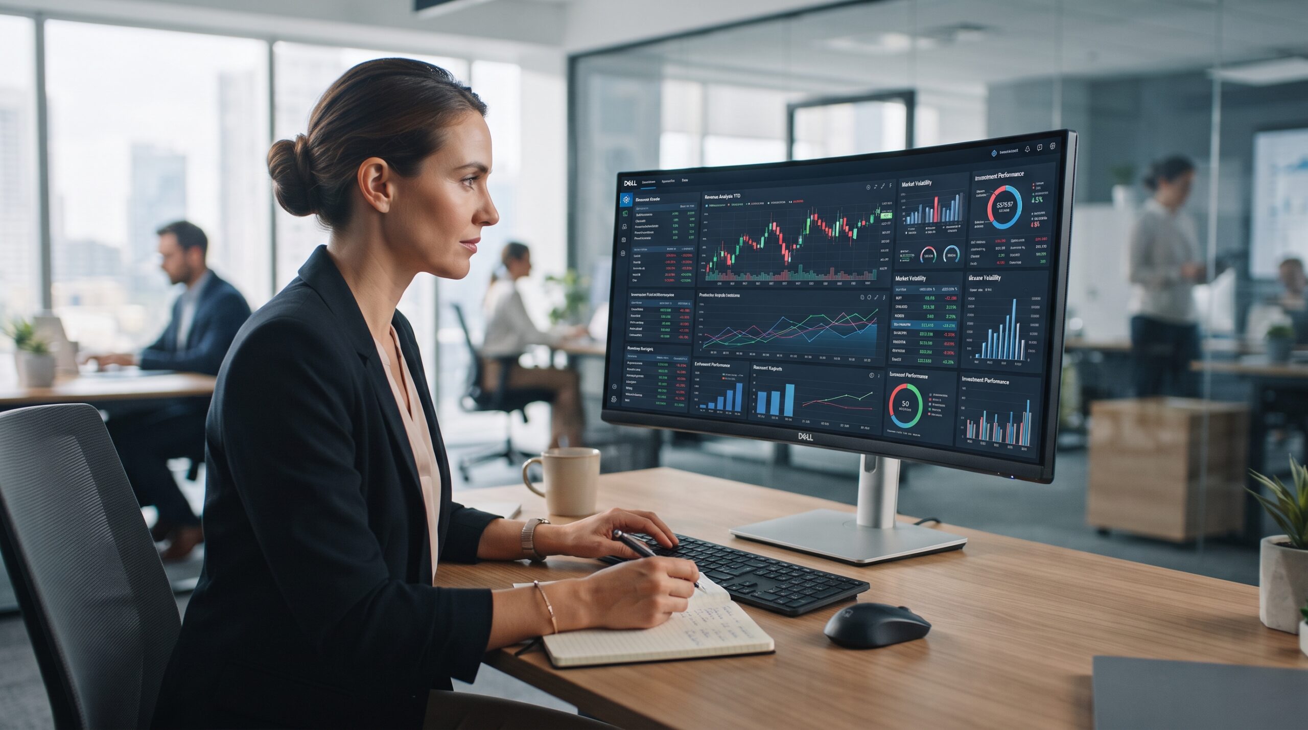 financial analysis on computer screen