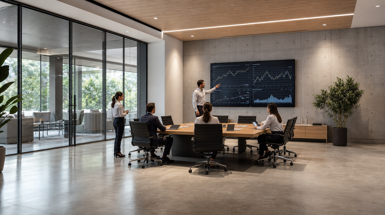 business team analyzing financial data