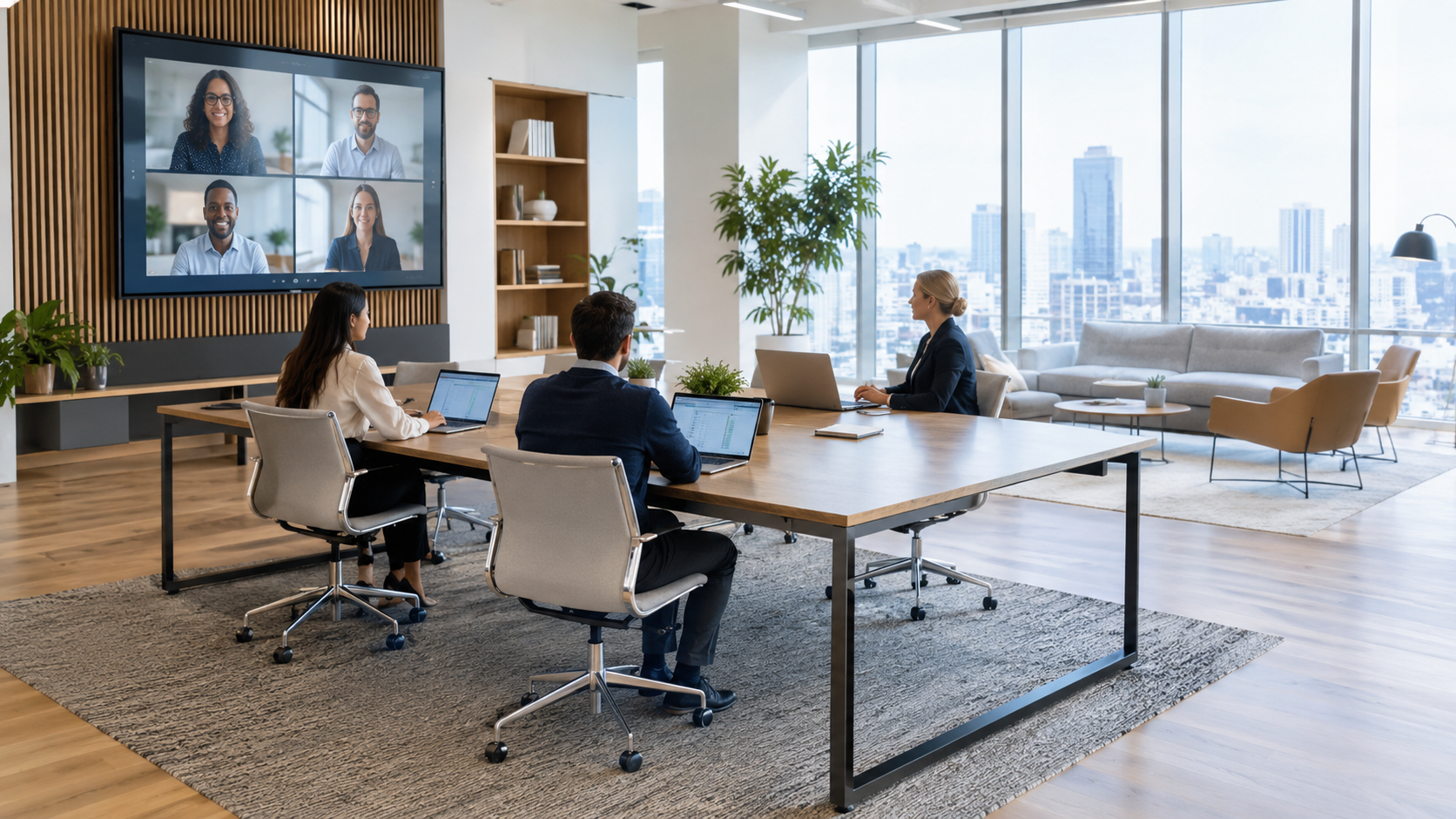 team of accountants collaborating remotely