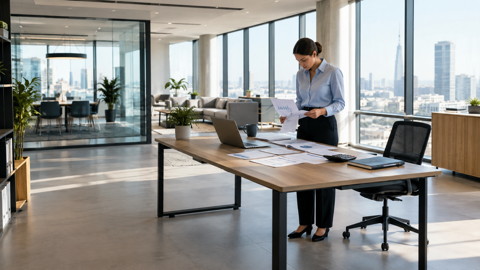 financial controller analyzing reports