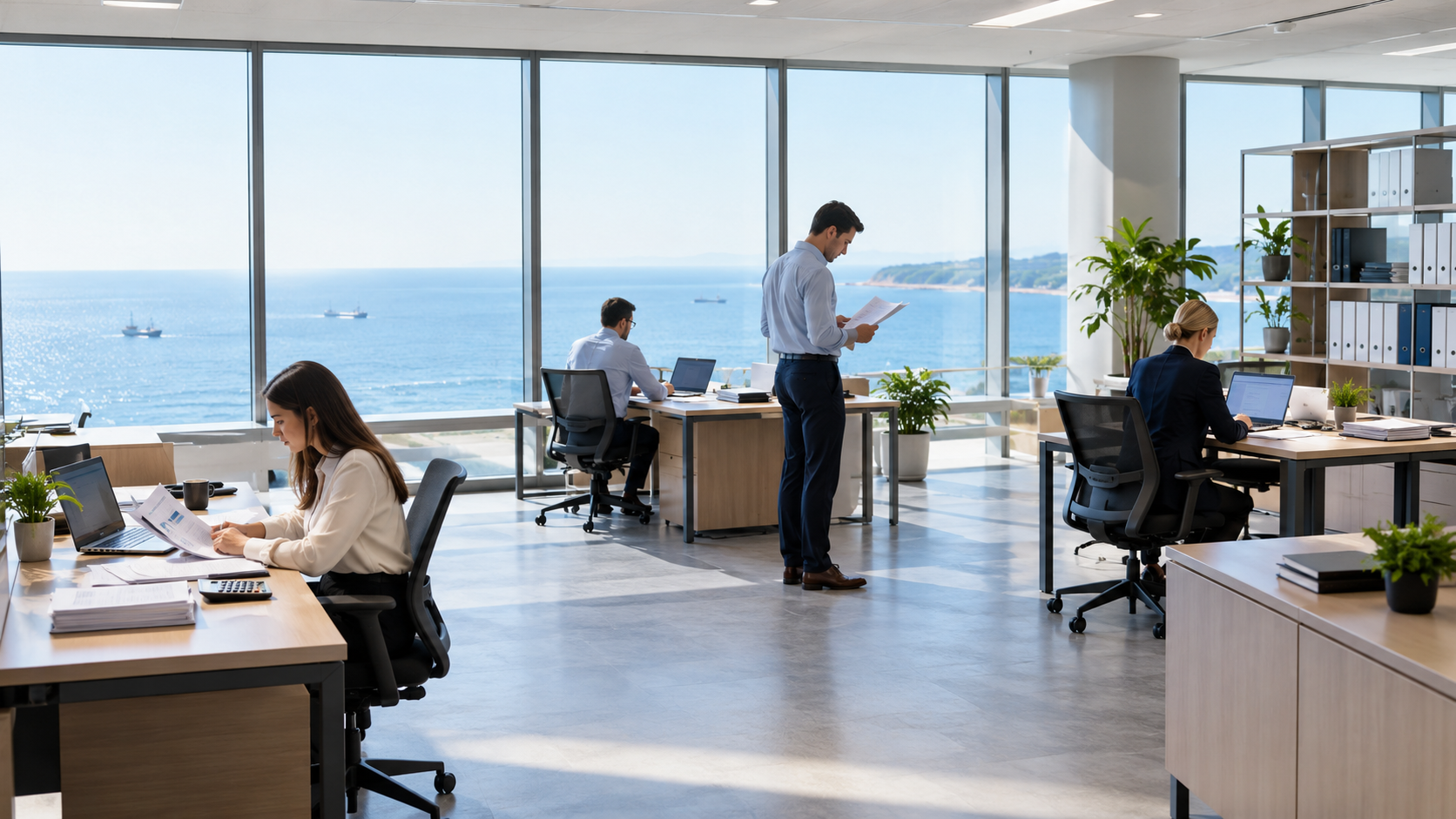 offshore accountants working on financial reports
