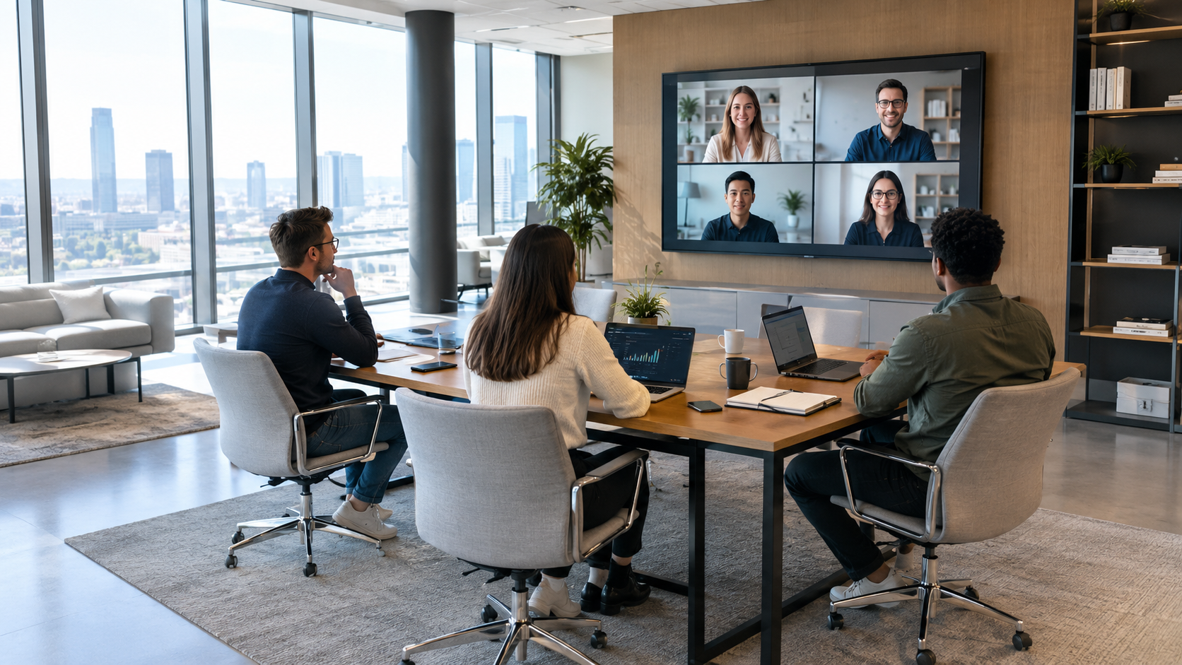 remote finance team collaborating online